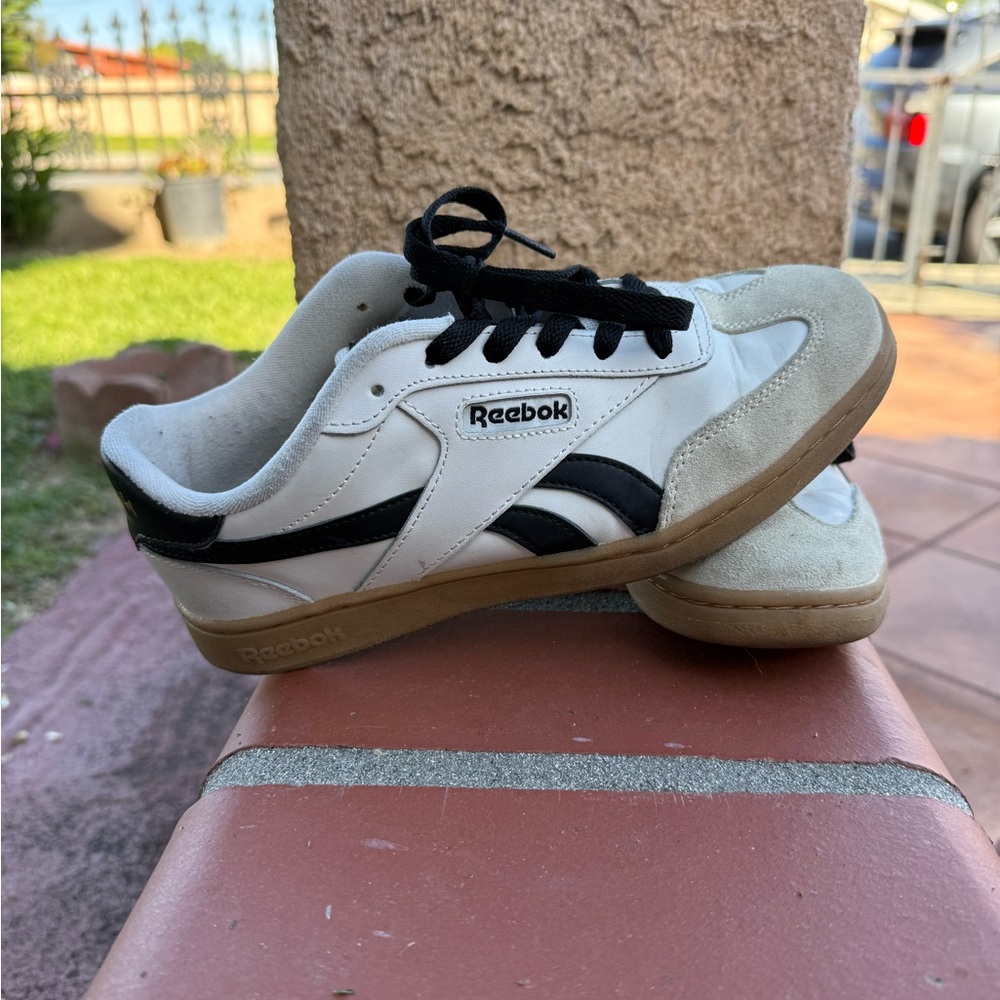 Reebok Women’s White & Black Classic Court Sneakers
